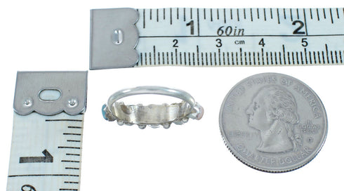 Native American Sterling Silver Zuni Multicolor Ring Size 4-3/4 X10622